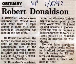 Robert Donaldson 1st August 1982